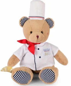 Doudou et Compagnie Peluche Ours Chef avec toque de Cuisinier- 28 cm