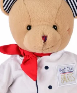Doudou et Compagnie Peluche Ours Chef avec toque de Cuisinier- 28 cm