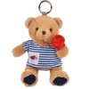 Doudou et Compagnie Peluche Ours porte cle avec rose - Le Romantique - 15 cm