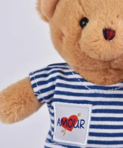 Doudou et Compagnie Peluche Ours porte cle avec rose - Le Romantique - 15 cm