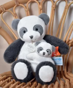 Doudou et Compagnie Peluche Panda avec bébé - 25 cm - Unicef