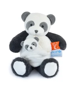 Doudou et Compagnie Peluche Panda avec bébé - 25 cm - Unicef