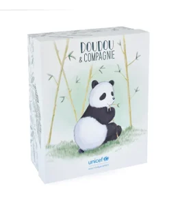 Doudou et Compagnie Peluche Panda avec bébé - 25 cm - Unicef