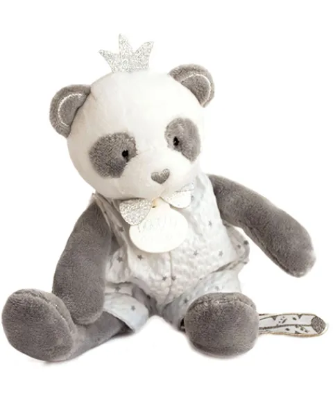 Doudou et Compagnie Peluche Panda gris Attrape-rêves - 20 cm
