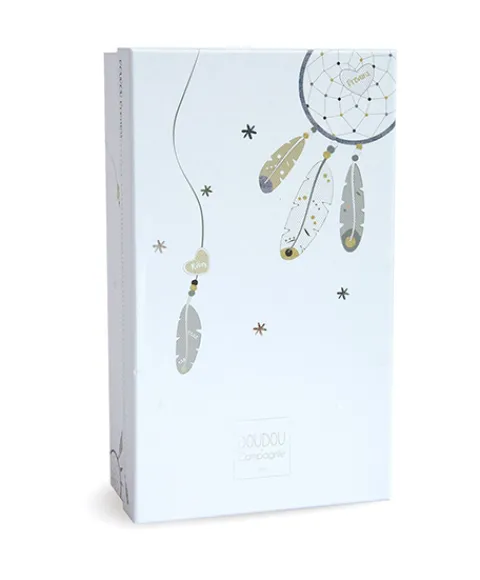 Doudou et Compagnie Peluche Panda gris Attrape-rêves - 20 cm