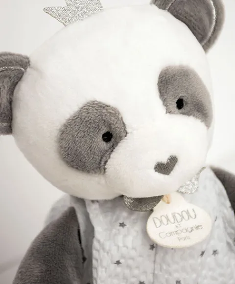 Doudou et Compagnie Peluche Panda gris Attrape-rêves - 20 cm