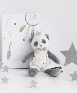 Doudou et Compagnie Peluche Panda gris Attrape-rêves - 20 cm