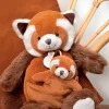 Doudou et Compagnie Peluche Panda roux avec bébé - 25 cm - Unicef