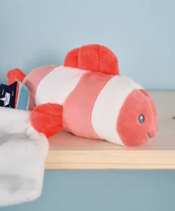 Doudou et Compagnie Peluche poisson clown mignon avec doudou - corail - 16 cm