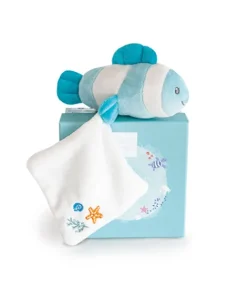 Doudou et Compagnie Peluche poisson clown mignon avec doudou - vert - 16 cm