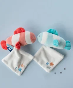 Doudou et Compagnie Peluche poisson clown mignon avec doudou - vert - 16 cm