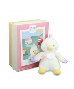 Doudou et Compagnie Peluche poule - 17 cm - DOUDOU de la ferme avec boite sonore