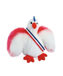 Doudou et Compagnie Peluche poule blanche - 20 cm - Fabriquée en France
