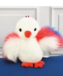 Doudou et Compagnie Peluche poussin blanc - 15 cm - Fabriqué en France