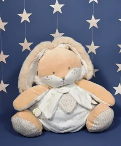 Doudou et Compagnie Peluche range pyjama lapin de sucre Blanc - 38 cm