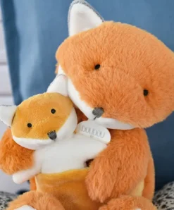 Doudou et Compagnie Peluche renard avec Bébé - 25 cm - Unicef
