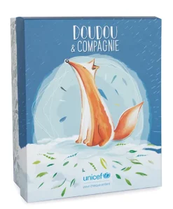 Doudou et Compagnie Peluche renard avec Bébé - 25 cm - Unicef