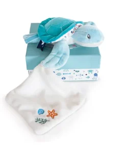Doudou et Compagnie Peluche Tortue doudou bébé verte - 16 cm