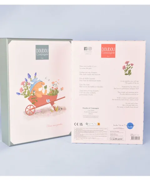 Doudou et Compagnie Peluche vache verte Aneth avec doudou - 28 cm