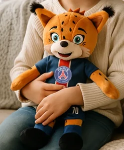 Doudou et Compagnie Peluche XXL PSG Mascotte Officielle - Germain Le Lynx 50 cm