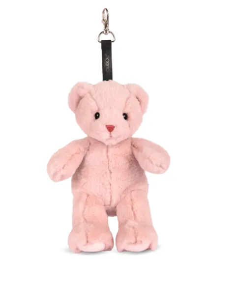 Doudou et Compagnie porte clé - Bijou de sac Ours peluche - 20 cm - Rose clair