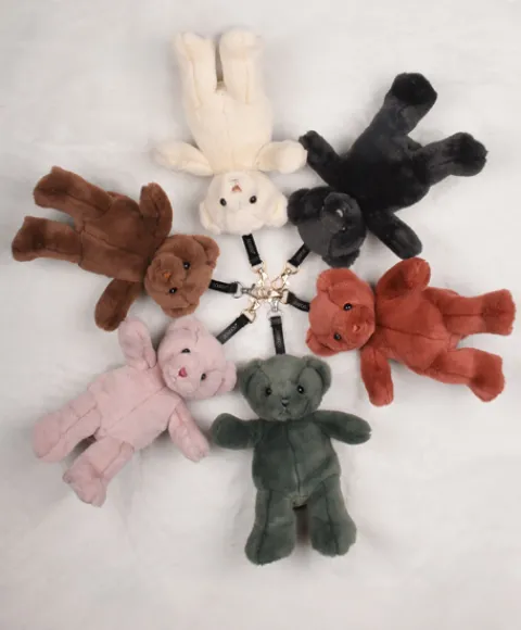 Doudou et Compagnie porte clé - Bijou de sac Ours peluche - 20 cm - Rose clair