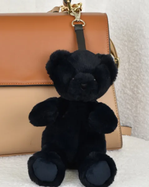 Doudou et Compagnie porte clé - Bijou de sac Ours peluche noir - 20 cm - Noir