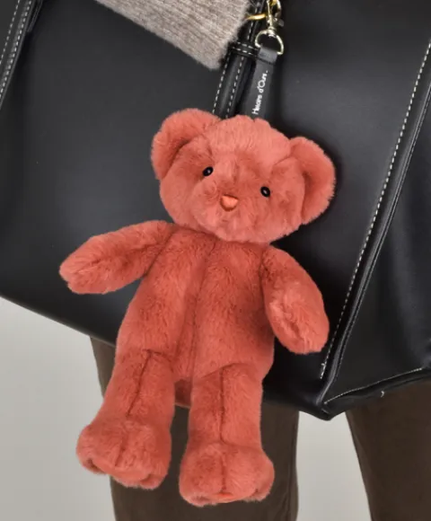 Doudou et Compagnie porte clé - Bijou de sac Ours peluche - 20 cm - Terracotta