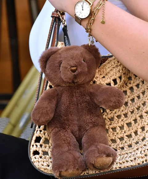 Doudou et Compagnie porte clé - Bijou de sac Ours peluche - 20 cm - Marron