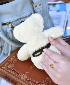 Doudou et Compagnie porte clé - Bijou de sac Ours peluche - 20 cm - Ivoire