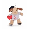 Doudou et Compagnie Porte clé Chien beige avec T-shirt Tour Eiffel - 15 cm