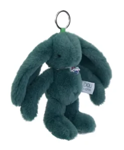 Doudou et Compagnie Porte clé en peluche Lapin Vert - 18 cm - Lapin Fleurette