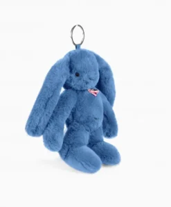 Doudou et Compagnie Porte clé en peluche Lapin Bleu- 18 cm - Lapin Fleurette
