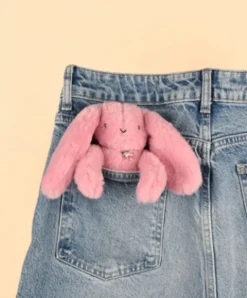 Doudou et Compagnie Porte clé en peluche Lapin Rose - 18 cm - Lapin Fleurette
