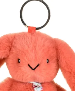 Doudou et Compagnie Porte clé en peluche Lapin Orange - 18 cm - Lapin Fleurette