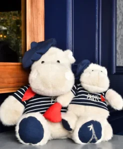 Doudou et Compagnie Porte clé hippopotame avec béret et marinière- 15 cm