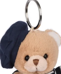 Doudou et Compagnie Porte clé Ours Marinière Tour Eiffel : Paris Chic- 15 cm