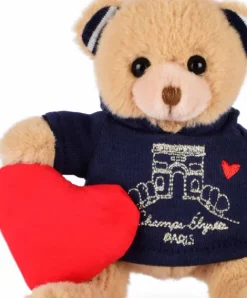 Doudou et Compagnie Porte clé Ours sweat marine Champs Elysées - 15 cm