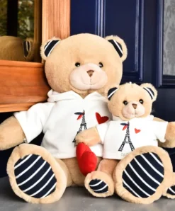 Doudou et Compagnie Porte clé Ours Sweat Tour Eiffel- 15 cm