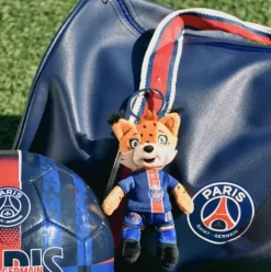 Doudou et Compagnie Porte clé PSG - Mascotte Germain Le Lynx -15 cm
