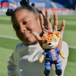 Doudou et Compagnie Porte clé PSG - Mascotte Germain Le Lynx -15 cm