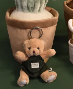 Doudou et Compagnie Porte cle - Peluche Ours jardinier - 15 cm