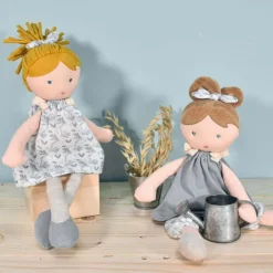 Doudou et Compagnie Poupée de chiffon en coton BIO - Flore- 30 cm