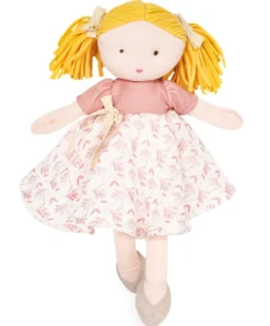 Doudou et Compagnie Poupée de chiffon en coton BIO - Camélia - 30 cm