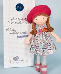Doudou et Compagnie Poupée tendre - Poupée Parisienne - Les Canailles de Doudou - Floryne - 36 cm