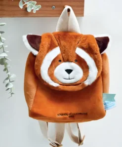 Doudou et Compagnie Sac à dos bebe PANDA ROUX - 20 x 20 x 10 cm - Unicef