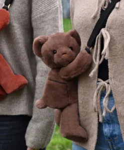 Doudou et Compagnie Sac bandouliere - Ours en peluche marron - 30 cm