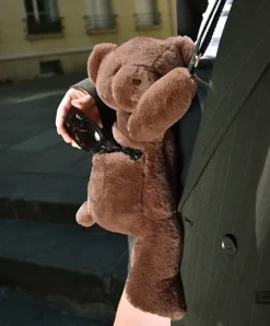 Doudou et Compagnie Sac bandouliere - Ours en peluche marron - 30 cm