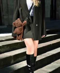 Doudou et Compagnie Sac bandouliere - Ours en peluche marron - 30 cm