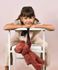 Doudou et Compagnie Sac bandouliere - Ours en peluche terracotta - 30 cm